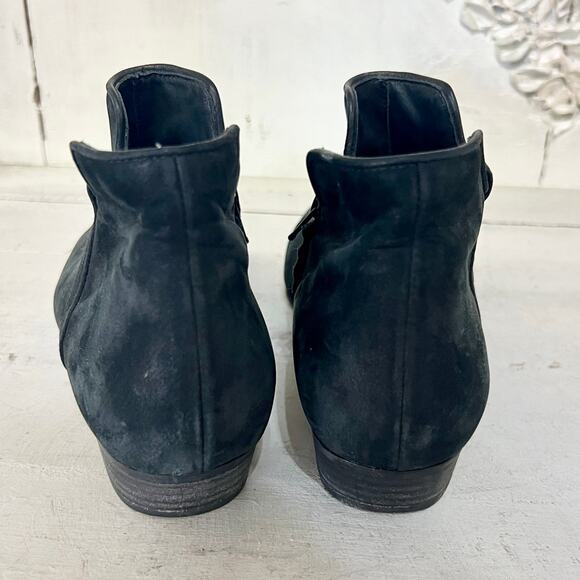 Paul Green Suede Almond Toe Block Heel Ankle Boots Black Women's Size 5.5 UK - Picture 7 of 9